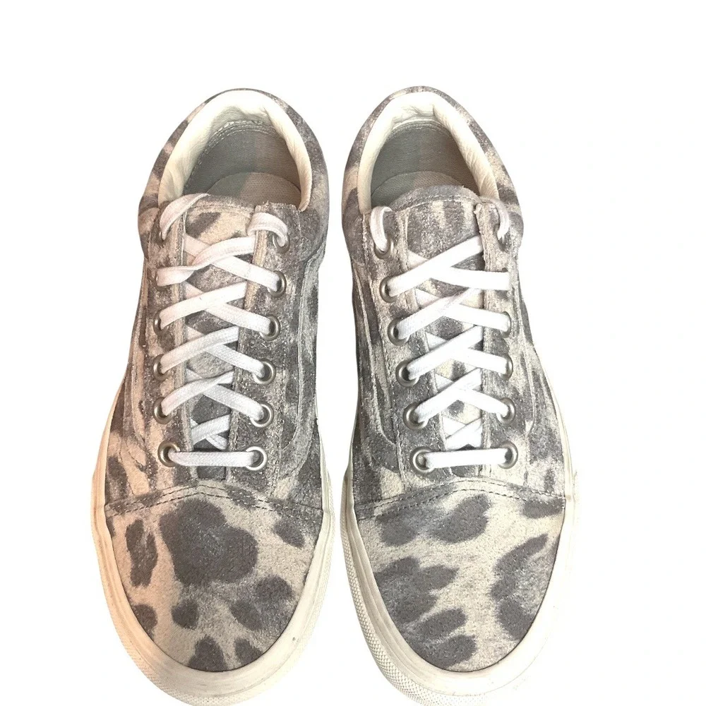 Vans Old Skool Unisex Hairy Suede Leopard Print Sneaker Sz Men's 4.5 / Women's 6